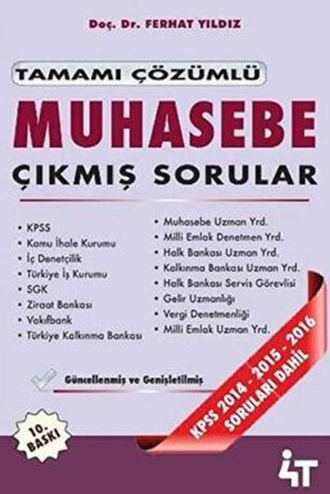 Muhasebe Tamamı Çözümlü Çıkmış Sorular 4T Yayınları