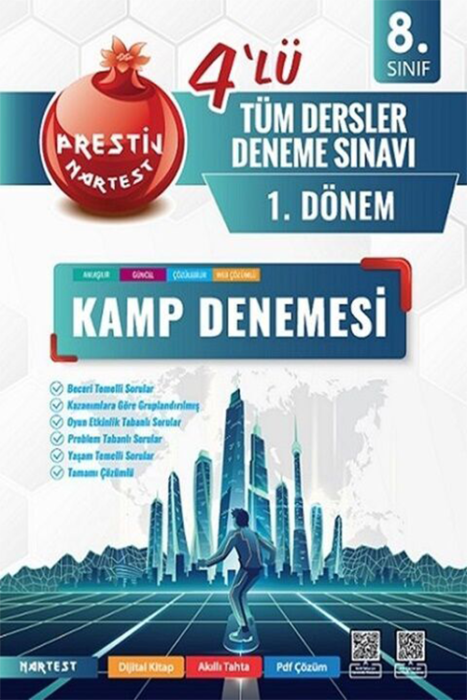 8. Sınıf 1. Dönem Tüm Dersler 4 lü Kamp Denemesi Nartest Yayınları