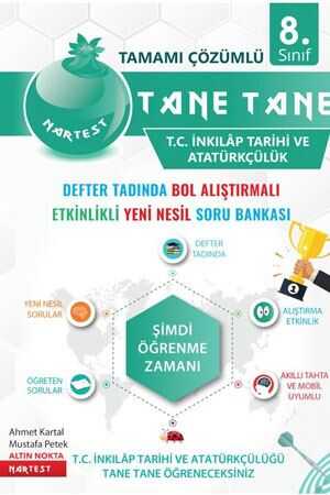 Nartest 8. Sınıf Defter Tadında Tane Tane T.C. İnkılâp Tarihi Ve Atatürkçülük Nartest Yayınevi