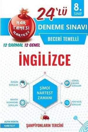 Nartest 8. Sınıf İngilizce 24 lü Deneme Sınavı Nartest Yayınları