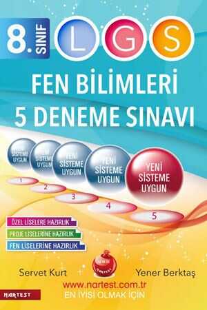 Nartest 8. Sınıf Lgs Fen Bilimleri 5 Deneme Sınavı Nartest Yayınları