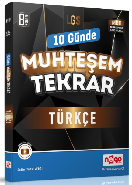 Nego 8. Sınıf LGS Türkçe 10 Günde Muhteşem Tekrar Nego Yayıncılık