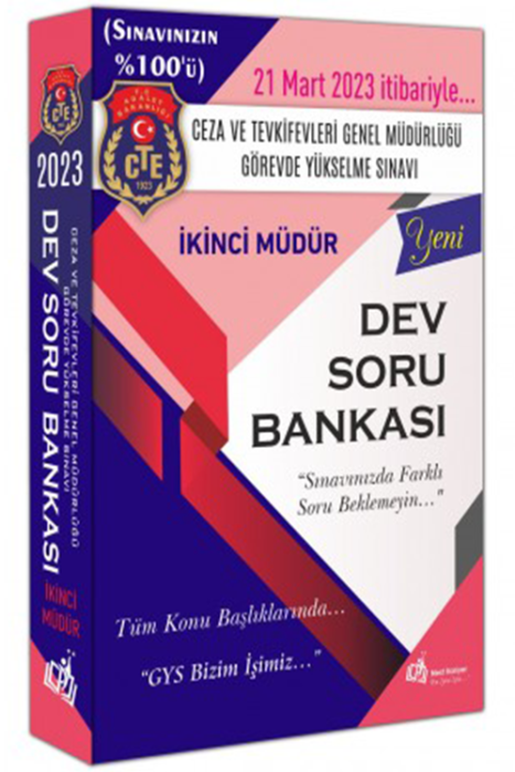 2023 T.C.Adalet Bakanlığı Ceza ve Tevkifevleri Genel Müdürlüğü GYS II. Müdürü Alan Bilgisi Dev Soru Bankası Next Kariyer Yayınları