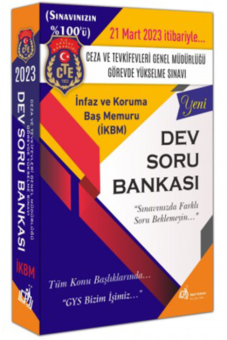 2023 T.C.Adalet Bakanlığı Ceza ve Tevkifevleri Genel Müdürlüğü GYS İnfaz ve Koruma Başmemuru Dev Soru Bankası Next Kariyer Yayınları