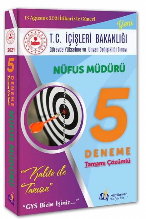 Next Kariyer 2021 Güncel T.C İçişleri Bakanlığı Görevde Yükselme Nufüs Müdürü 5 Tamamı Çözümlü Deneme