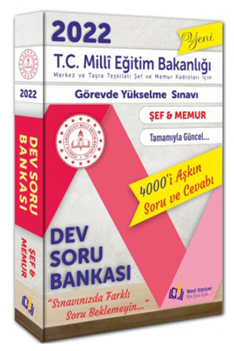 2022 T.C Milli Eğitim Bakanlığı Merkez ve Taşra Teşkilatı Şef ve Memur Kadroları İçin GYS Şef & Memur Dev Soru Bankası Next Kariyer Yayınları