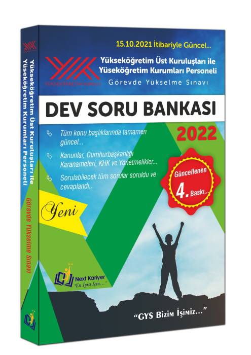 Next Level Kariyer 2022 YÖK Yükseköğretim Üst Kuruluşları Yüseköğretim Kurumları Dev Soru Bankası Next Level Kariyer Yayınları