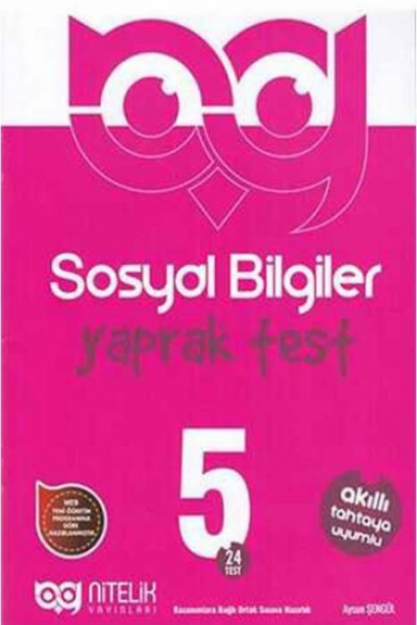 Nitelik 5. Sınıf Sosyal Bilgiler 24 Yaprak Test Nitelik Yayınları