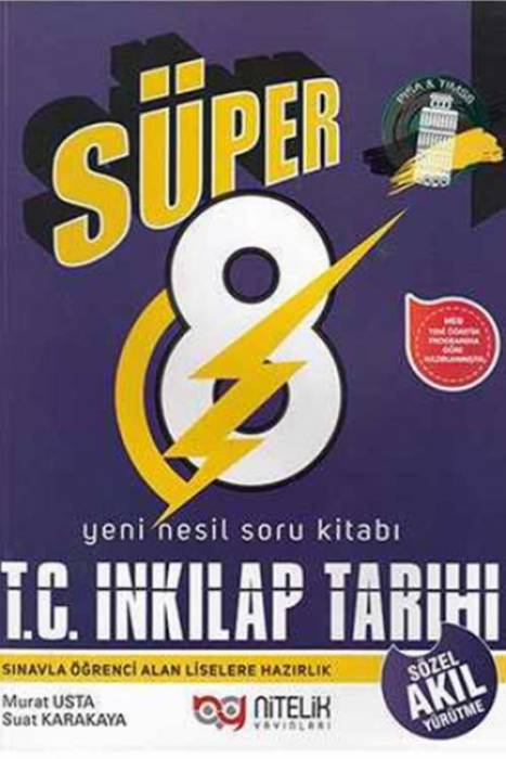 Nitelik 8. Sınıf Süper T. C. İnkılap Tarihi ve Atatürkçülük Soru Kitabı Nitelik Yayınları