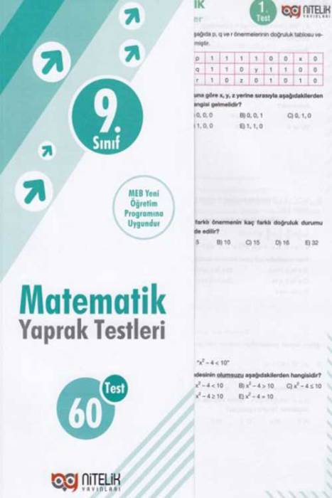 Nitelik 9. Sınıf Matematik Yaprak Test Nitelik Yayınları