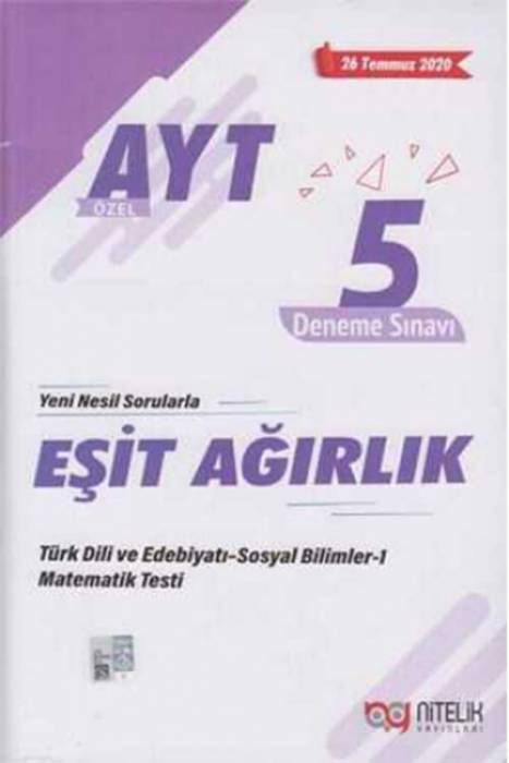 Nitelik AYT Eşit Ağırlık Özel 5 Deneme Sınavı Nitelik Yayınları