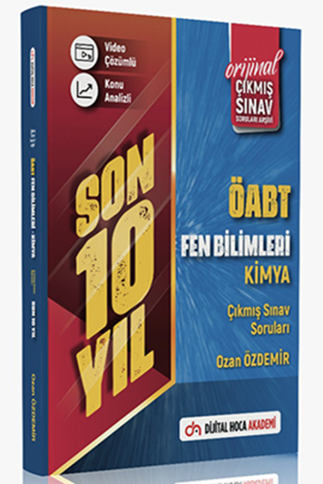 ÖABT Fen Bilimleri Öğretmenliği Kimya Son 10 Yıl Çıkmış Sorular Video Çözümlü Dijital Hoca Akademi Yayınları