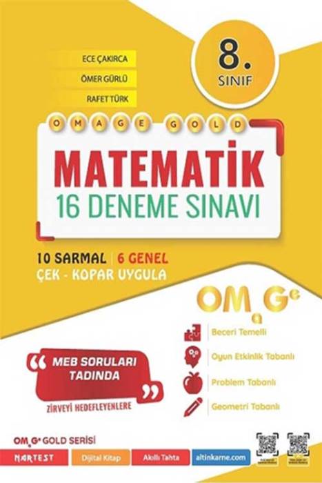 8. Sınıf Omage Gold Matematik 16 Deneme Sınavı Omage Yayınları