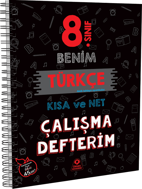 Örnek Akademi 8. Sınıf Benim Türkçe Çalışma Defterim Örnek Akademi Yayınları