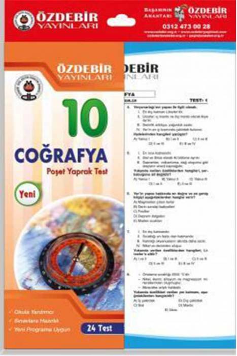 Özdebir 10. Sınıf Coğrafya Yaprak Test Özdebir Yayınları