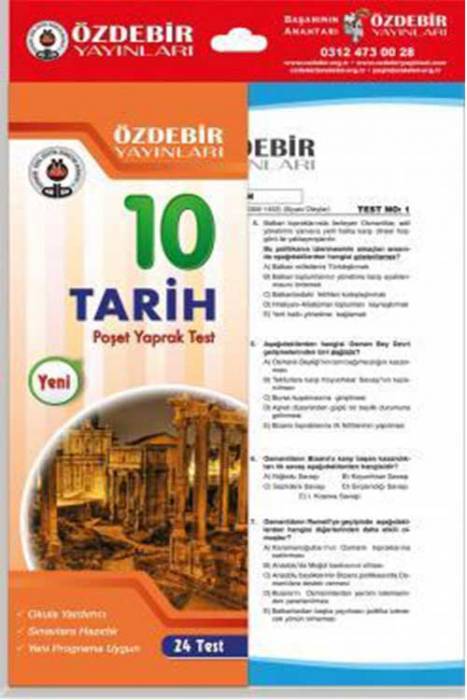 Özdebir 10. Sınıf Tarih Yaprak Test Özdebir Yayınları