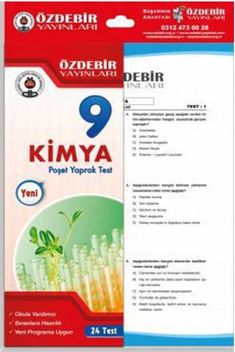 Özdebir 9. Sınıf Kimya Yaprak Test Özdebir Yayınları