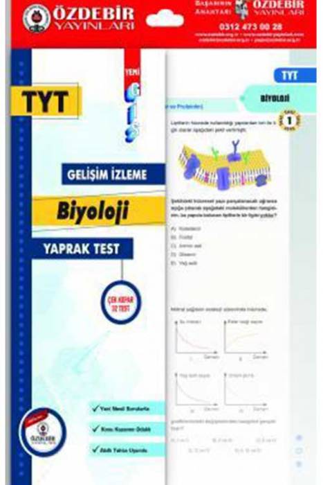 Özdebir YKS TYT Biyoloji Yaprak Test Özdebir Yayınları