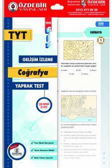 Özdebir YKS TYT Coğrafya Yaprak Test Özdebir Yayınları