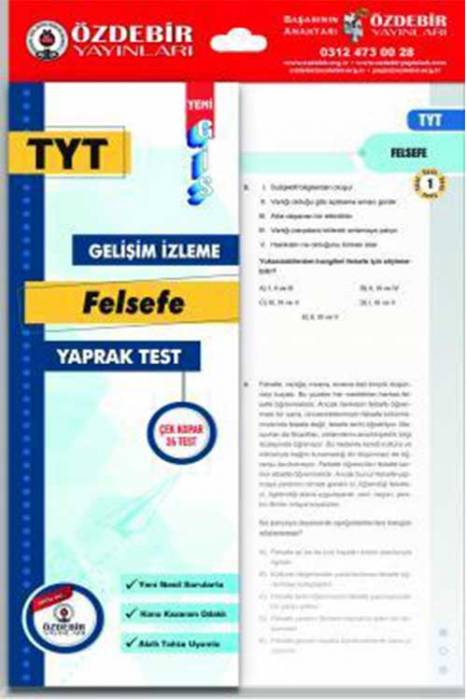 Özdebir YKS TYT Felsefe Yaprak Test Özdebir Yayınları