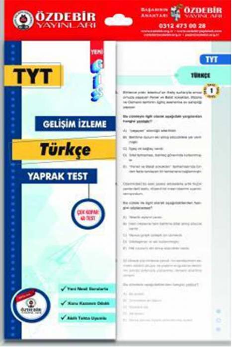 Özdebir YKS TYT Türkçe Yaprak Test Özdebir Yayınları