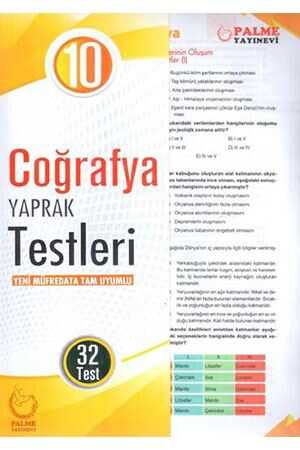 Palme 10. Sınıf Coğrafya Yaprak Testleri Palme Yayınevi