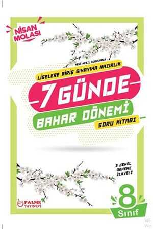 Palme 8. Sınıf LGS 7 Günde Bahar Dönemi Soru Kitabı Palme Yayınevi