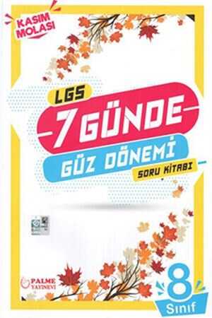 Palme 8. Sınıf LGS 7 Günde Güz Dönemi Soru Bankası Palme Yayınevi