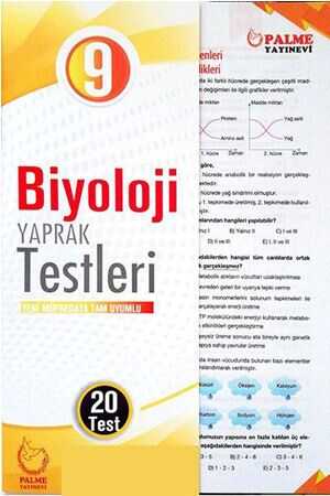 Palme 9. Sınıf Biyoloji Yaprak Testleri 20 Test Palme Yayınevi