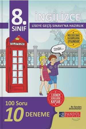 Pandül 8. Sınıf LGS 1. Dönem İngilizce 10 Deneme Pandül Yayınları