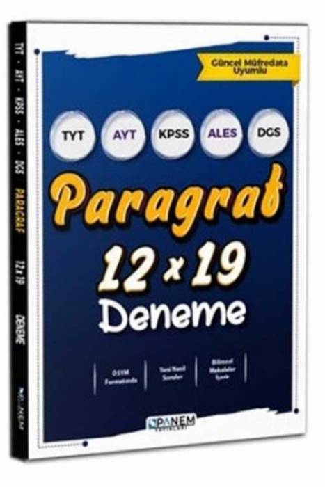 Panem TYT AYT KPSS ALES DGS Paragraf 12x19 Deneme Panem Yayınları