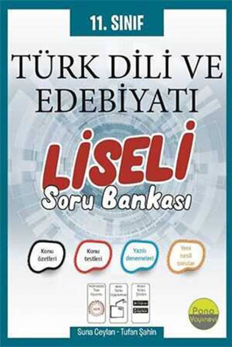 Pano 11. Sınıf Türk Dili ve Edebiyatı Liseli Soru Bankası Pano Yayınları