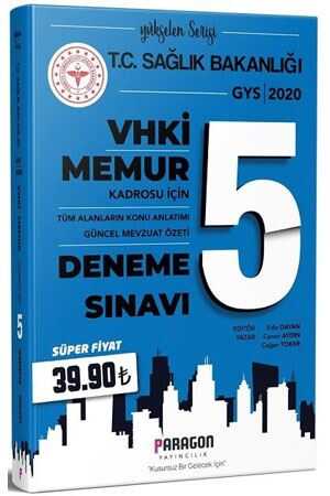 Paragon 2020 GYS Sağlık Bakanlığı Memur VHKİ Konu ve Mevzuat Özetli 5 Deneme Paragon Yayıncılık