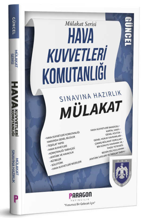 Hava Kuvvetleri Komutanlığı Çıkmış Sorularla Mülakat Kitabı Askerim Serisi Paragon Yayıncılık