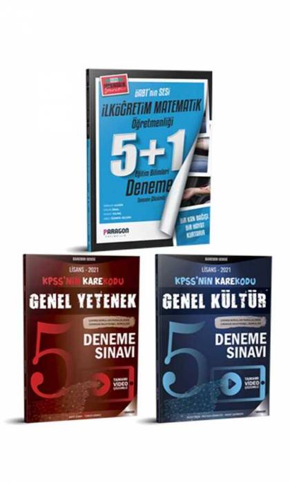 Paragon 2021 ÖABT İlköğretim Matematik Öğretmenliği 5 Deneme KPSS Genel Kültür 5 Deneme Genel Yetenek 5 Deneme ve Eğitim Bilimleri 1 Deneme Paragon Yayıncılık