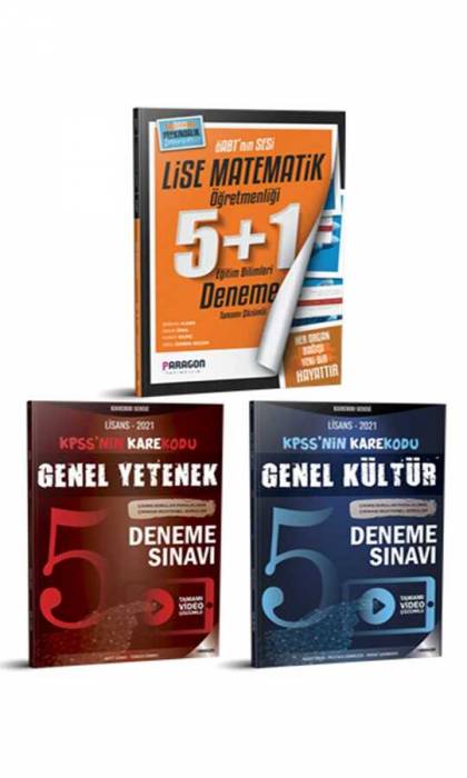 Paragon 2021 ÖABT Lise Matematik Öğretmenliği 5 Deneme KPSS Genel Kültür 5 Deneme Genel Yetenek 5 Deneme ve Eğitim Bilimleri 1 Deneme Paragon Yayıncılık