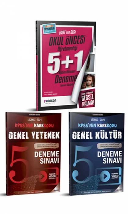 Paragon 2021 ÖABT Okul Öncesi Öğretmenliği 5 Deneme KPSS Genel Kültür 5 Deneme Genel Yetenek 5 Deneme ve Eğitim Bilimleri 1 Deneme Paragon Yayıncılık