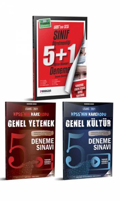 Paragon 2021 ÖABT Sınıf Öğretmenliği 5 Deneme KPSS Genel Kültür 5 Deneme Genel Yetenek 5 Deneme ve Eğitim Bilimleri 1 Deneme Paragon Yayıncılık