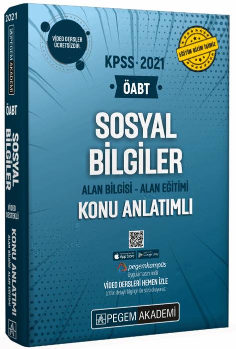 Pegem 2021 ÖABT Sosyal Bilgiler Video Destekli Konu Anlatımlı Modüler Set Pegem Akademi Yayınları