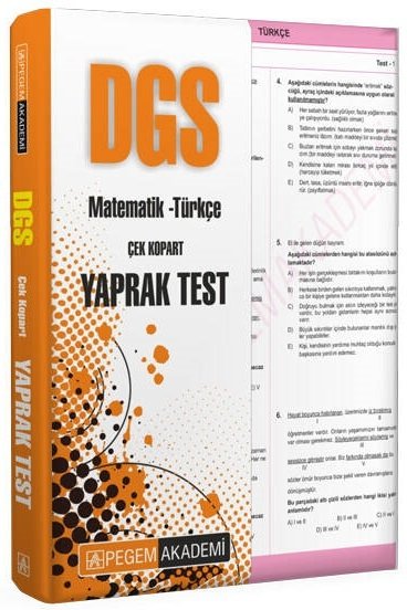 Pegem 2022 DGS Yaprak Test Çek Kopart Pegem Akademi Yayınları