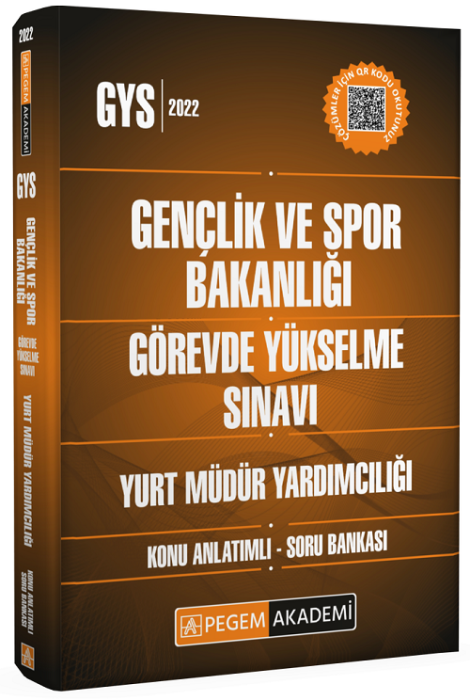 Pegem 2022 GYS Gençlik ve Spor Bakanlığı Yurt Müdür Yardımcılığı Konu Anlatımlı Soru Bankası Görevde Yükselme Pegem Akademi Yayınları