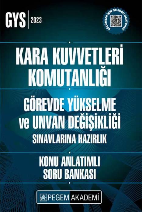 2023 Kara Kuvvetleri Komutanlığı Görevde Yükselme ve Unvan Değişikliği Konu Anlatımlı Soru Bankası Pegem Akademi Yayınları