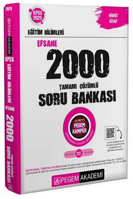 2025 KPSS Eğitim Bilimleri Tamamı Çözümlü Efsane 2000 Soru Bankası Pegem Akademi Yayınları