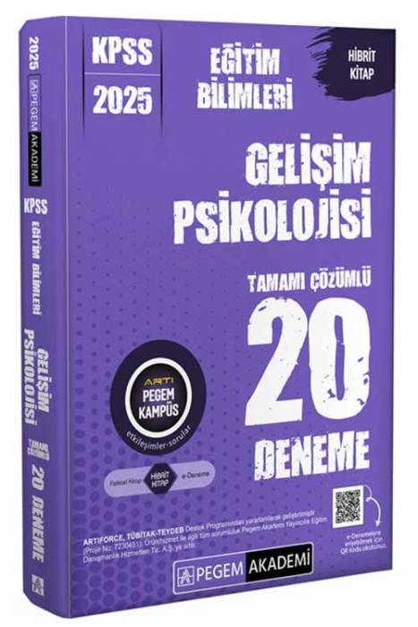 2025 KPSS Eğitim Bilimleri Gelişim Psikolojisi Tamamı Çözümlü 20 Deneme Pegem Akademi Yayınları