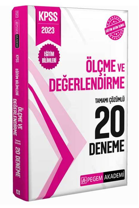 2023 KPSS Eğitim Bilimleri Ölçme ve Değerlendirme 20 Deneme Pegem Akademi Yayınları