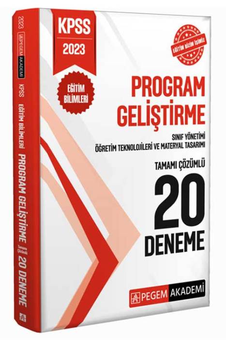 2023 KPSS Eğitim Bilimleri Program Geliştirme 20 Deneme Pegem Akademi Yayınları