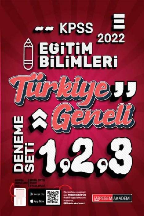 Pegem 2022 KPSS Eğitim Bilimleri Türkiye Geneli 3 Deneme (1-2-3) Pegem Akademi Yayınları