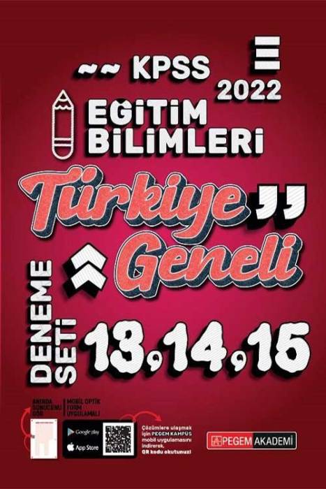 Pegem 2022 KPSS Eğitim Bilimleri Türkiye Geneli 3 Deneme (13-14-15)