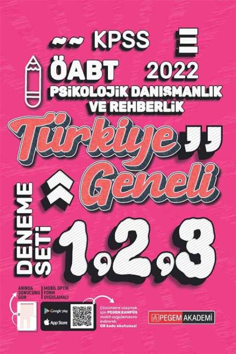 Pegem 2022 ÖABT Rehber Öğretmenlik Türkiye Geneli 3 Deneme (1-2-3) Pegem Akademi Yayınları