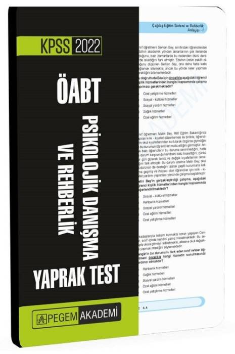 Pegem 2022 ÖABT Rehberlik Yaprak Test Pegem Akademi Yayınları